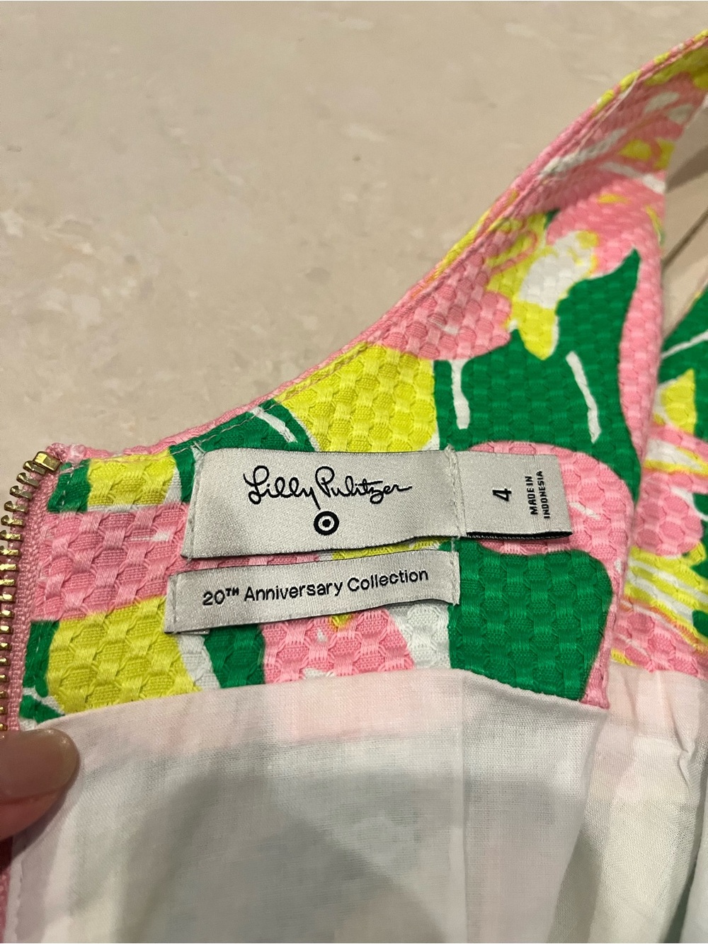 Lilly Pulitzer for Target Pink, Yellow & Green Floral Sleeveless Shift Dress - Picture 3 of 3